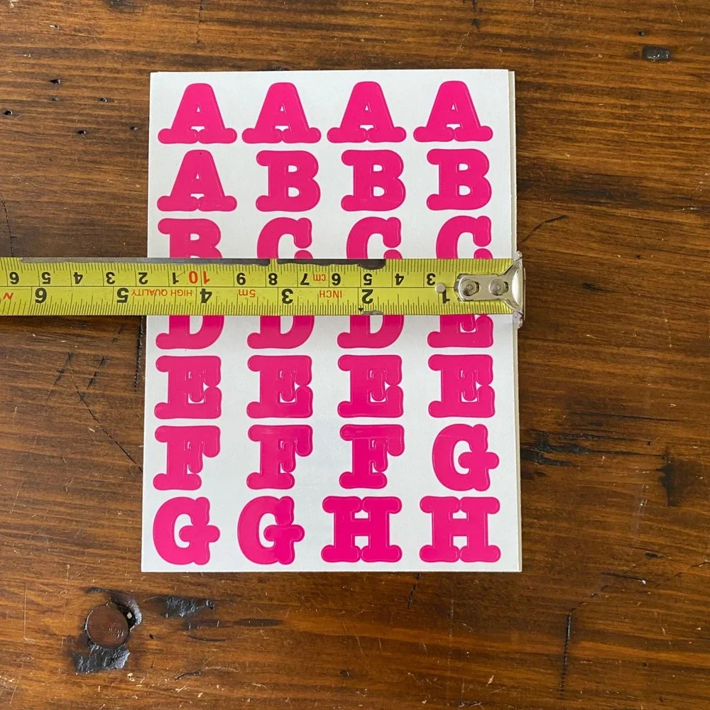 Creative Memories Neon Pink Alphabet Sticker Sheets Block Lettering 3 Pack
